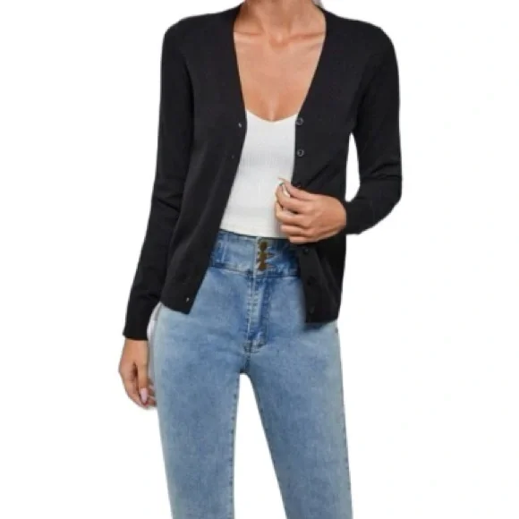 Classic Black Cardigan - New! Size Large - Picture 2 of 7